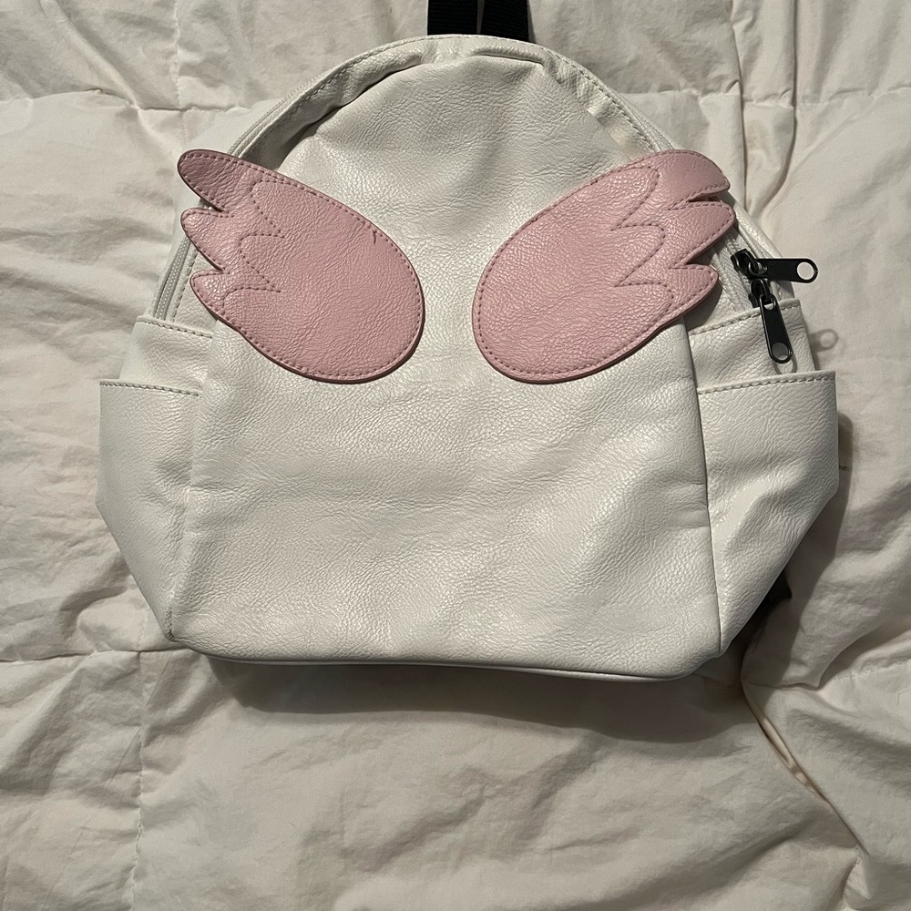 Loungefly White and Pink Angel Wing Backpack